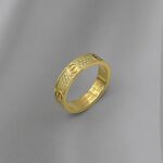 Каблучка Cartier у камінні з логотипом лимонне золото1