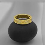 Каблучка Cartier у камінні з логотипом лимонне золото2
