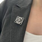 Брошка Loewe з камінням срібло на тілі