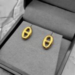 Мінімалістичні сережки Hermes золото