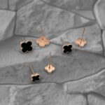 Набір сережок-пусетів Van Cleef (3 пари) золото застібка