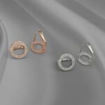 Сережки Tiffany з англійською застібкою у вигляді кілець з камінням застібка