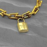 Ланцюговий браслет Tiffany з колекції HardWear з замочком та логотипом золото лого