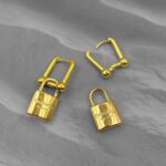 Подвійні сережки Tiffany з колекції HardWear з замочком та логотипом золото застібка