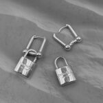 Подвійні сережки Tiffany з колекції HardWear з замочком та логотипом срібло застібка