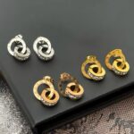Подвійні сережки BVLGARI з камінням