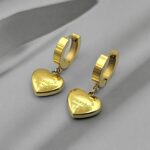 Сережки Tiffany з об'ємними серцями лимонне золото1