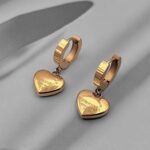 Сережки Tiffany з об'ємними серцями рожеве золото1