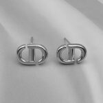 Сережки-пусети Dior з логотипом срібло