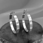 Великі сережки-кільця Cartier срібло