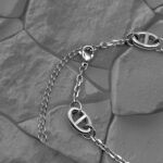 Мінімалістичний ланцюговий браслет Hermes срібло застібка