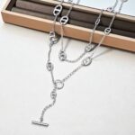 Довгий підвіс Hermes срібло