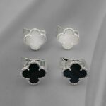Класичні сережки Van Cleef з італійською застібкою у сріблі